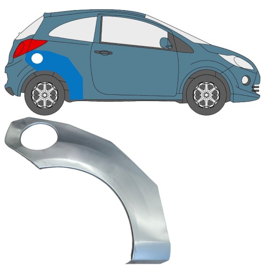Hátsó sárvédő javító panel hoz Ford Ka 2008-2016 / Jobb 15063