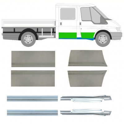 Küszöb és ajtó javító panel hoz Ford Transit 2000-2013 / Bal+Jobb / Duplafülkés / Készlet 9699