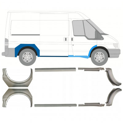 Küszöb és hátsó sárvédő javító panel hoz Ford Transit 2000-2013 / SWB / Készlet 9694