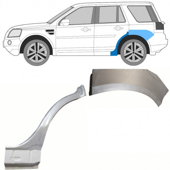 Hátsó sárvédő javító panel hoz Land Rover Freelander 2006-2015 / Bal / Készlet 8966