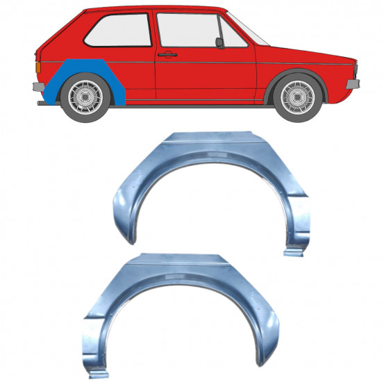 Hátsó sárvédő javító panel hoz VW Golf 1 1974- / Bal+Jobb / Készlet 9454