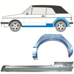 Küszöb és hátsó sárvédő javító panel hoz Volkswagen Golf 1 1974-1985 / Bal / CABRIO / Készlet 12578