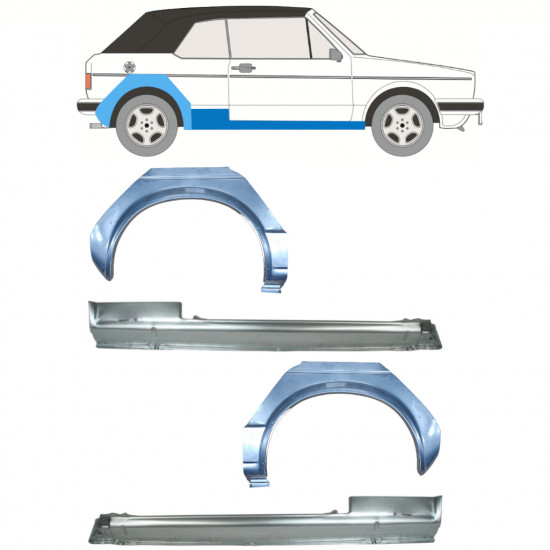 Küszöb és hátsó sárvédő javító panel hoz VW Golf 1 1979-1993 CABRIO / Készlet 12579