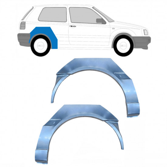 Hátsó sárvédő javító panel hoz VW Golf 3 1991- / Bal+Jobb / Készlet 10252