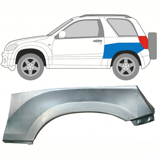 Felsőrész hátsó sárvédő javító panel hoz Suzuki Grand Vitara 2005-2012 / Bal 8508