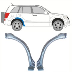 Első rész hátsó sárvédő javító panel hoz Suzuki Grand Vitara 2005-2014 / Bal+Jobb / Készlet 10177