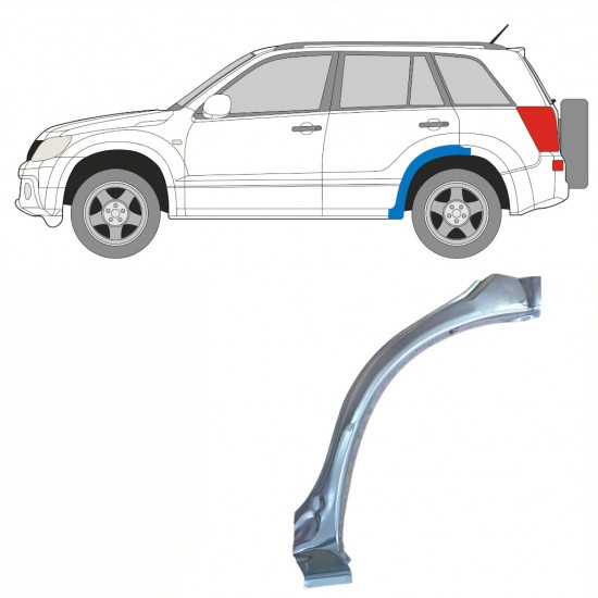 Első rész hátsó sárvédő javító panel hoz Suzuki Grand Vitara 2005-2012 / Bal 10176