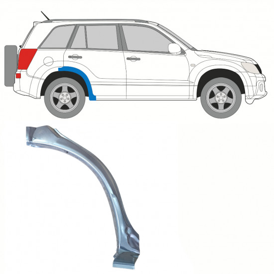 Első rész hátsó sárvédő javító panel hoz Suzuki Grand Vitara 2005-2012 / Jobb 10175