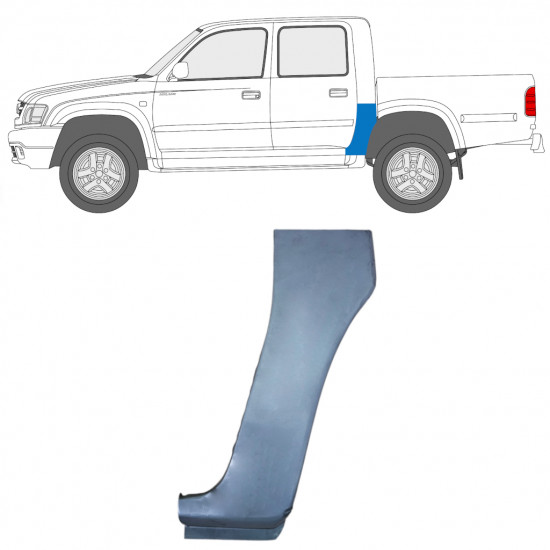 Hátsó sarok javító panel hoz Toyota Hilux 2001 -2005 / Bal / Duplafülkés 7661