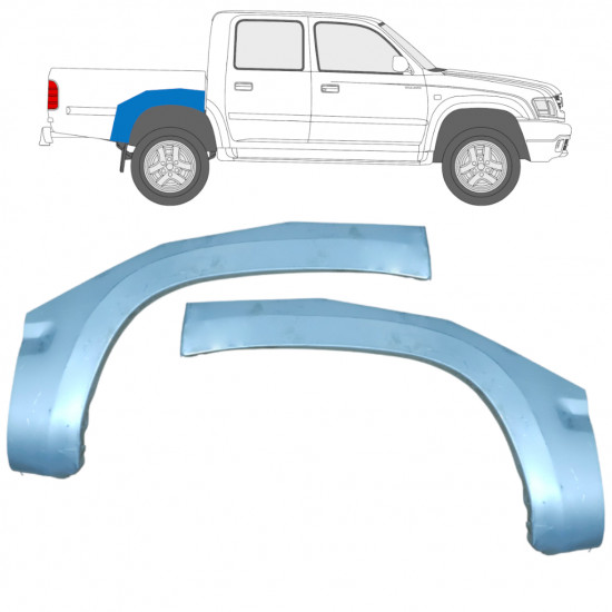 Hátsó sárvédő javító panel hoz Toyota Hilux 2001-2005 / Bal+Jobb / Készlet 9932