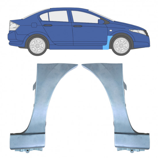 Első sárvédő javító panel hoz Honda City 2008-2013 / Bal+Jobb / Készlet 9946