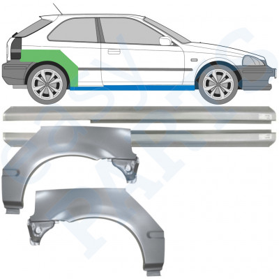 Küszöb és hátsó sárvédő javító panel hoz Honda Civic 1995-2000 / Bal+Jobb / Készlet 10664