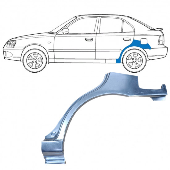 Hátsó sárvédő javító panel hoz Hyundai Accent 2000-2006 / Bal 7594