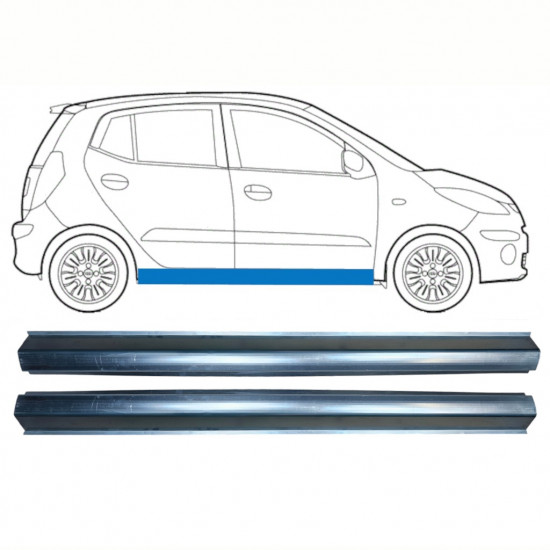 Küszöb javító panel hoz Hyundai I10 2008-2013 / Bal = Jobb (szimmetrikus) / Készlet 10237