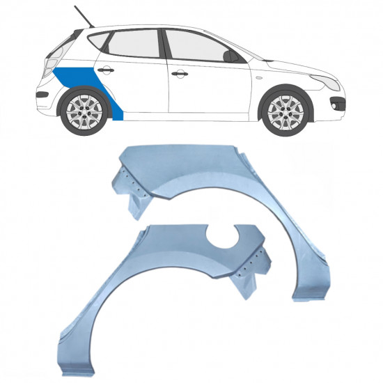 Hátsó sárvédő javító panel hoz Hyundai I30 2007-2012 / Bal+Jobb / Készlet 5472