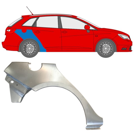 Hátsó sárvédő javító panel hoz Seat Ibiza 2008-2017 / Jobb / COMBI 14607
