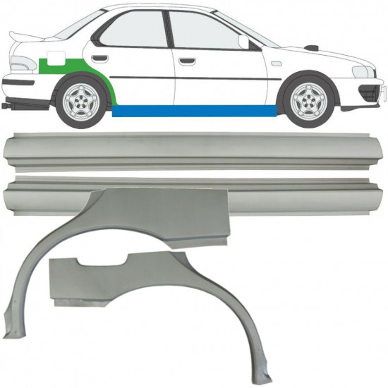 Küszöb és hátsó sárvédő javító panel hoz Subaru Impreza 1992-2000 / Bal+Jobb / Készlet 10667