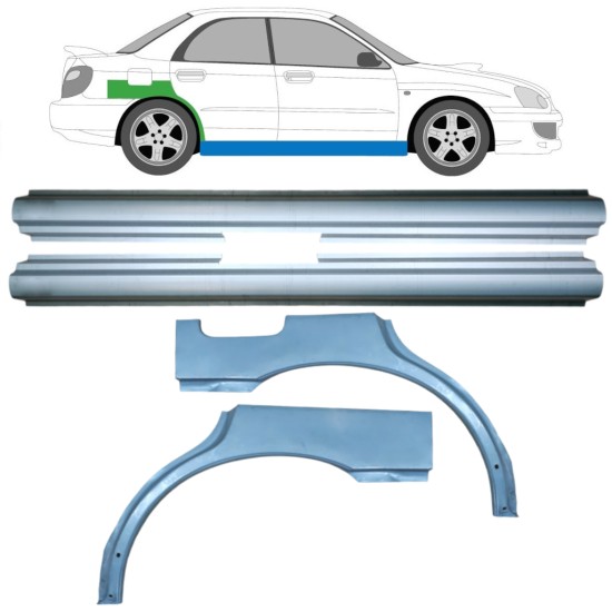 Küszöb és hátsó sárvédő javító panel hoz Subaru Impreza GD GG 2000-2007 / Bal+Jobb / Készlet 10666