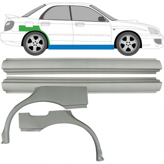 Küszöb és hátsó sárvédő javító panel hoz Subaru Impreza GD 2000-2007 / Bal+Jobb / Készlet 10666