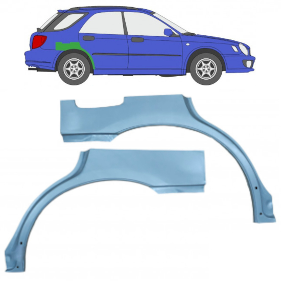 Hátsó sárvédő javító panel hoz Subaru Impreza Gg 2000-2007 / Bal+Jobb / Készlet 10463