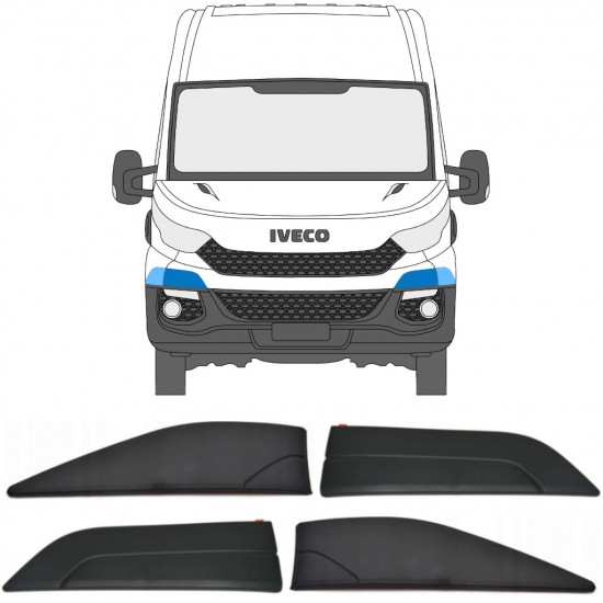 Lökhárító védő díszítő elem + első sárvédő hoz Iveco Daily 2014-2019 / Készlet 11846