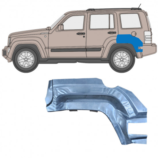 Hátsó sárvédő hátsó rész javító panel hoz Jeep Liberty 2008-2013 / Bal 7941