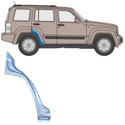 Hátsó sárvédő javító panel hoz Jeep Liberty 2008-2013 / Jobb 8064