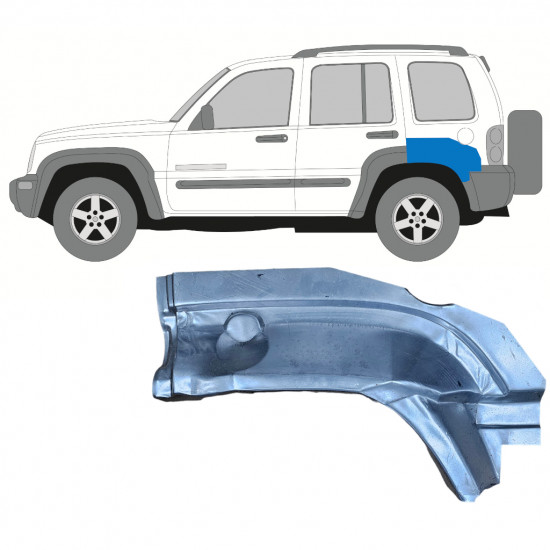 Hátsó sárvédő hátsó rész javító panel hoz Jeep Liberty 2001-2008 / Bal 7939