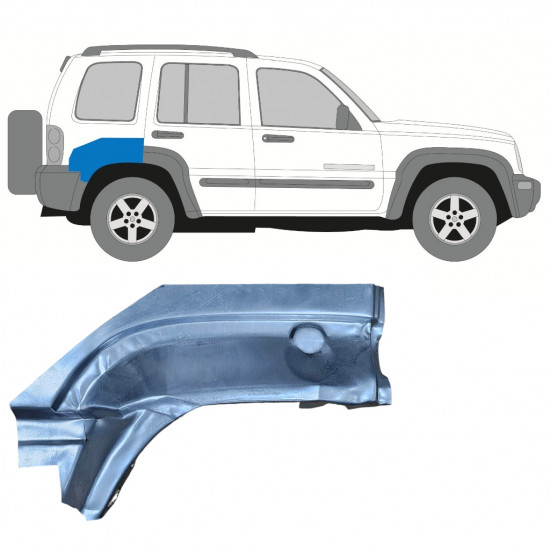 Hátsó sárvédő hátsó rész javító panel hoz Jeep Liberty 2001-2008 / Jobb 7938