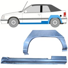 Küszöb és hátsó sárvédő javító panel hoz Opel Kadett E Astra 1984-1993 / Bal / CABRIO / Készlet 12584
