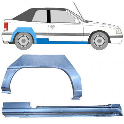 Küszöb és hátsó sárvédő javító panel hoz Opel Kadett E 1987-1993  CABRIO / Jobb / Készlet 12583