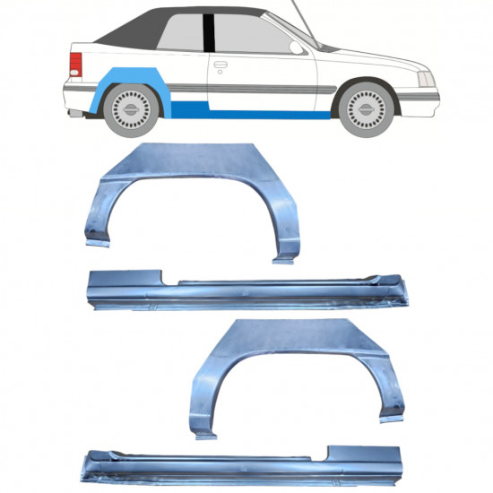 Küszöb és hátsó sárvédő javító panel hoz Opel Kadett E 1987-1993  CABRIO / Készlet 12585