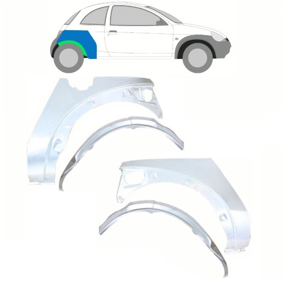 Belső és külső hátsó sárvédő javító panel hoz Ford KA 1996-2008 / Készlet 10777