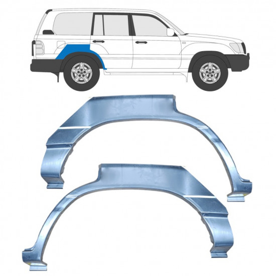 Hátsó sárvédő javító panel hoz Toyota Land Cruiser 1998-2007 / Bal+Jobb / Készlet 9596