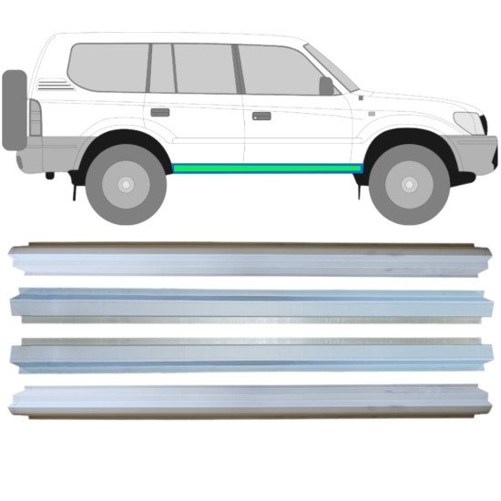 Belső és külső küszöb javító panel hoz Toyota Land Cruiser J90 1996-2002 / Bal+Jobb / Készlet 14854
