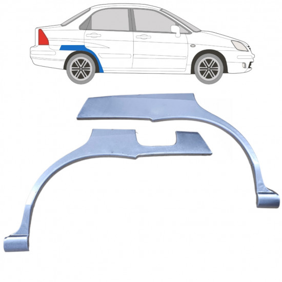 Hátsó sárvédő javító panel hoz Suzuki Liana 2001-2007 / Bal+Jobb / Készlet 9223