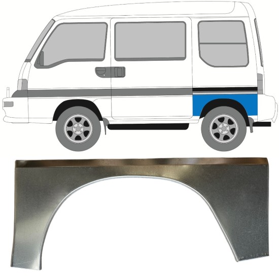 Hátsó sárvédő javító panel hoz Subaru Libero 1983-1998 / Bal 15050