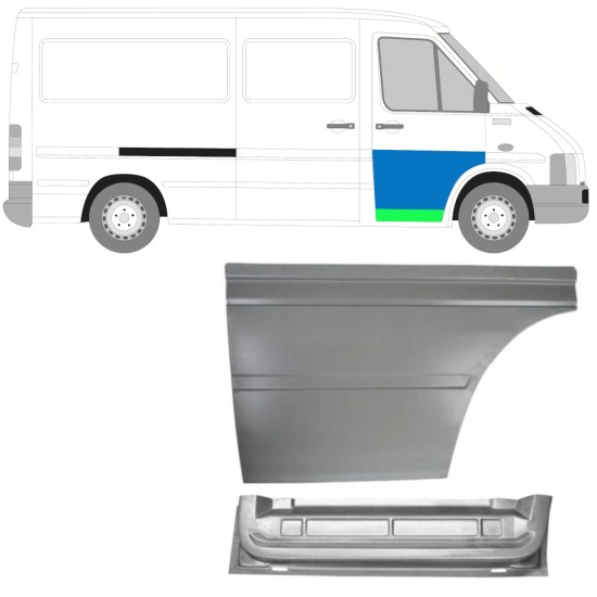 Belső és külső első ajtó javító panel hoz Volkswagen LT 1996-2005 / Jobb 16569