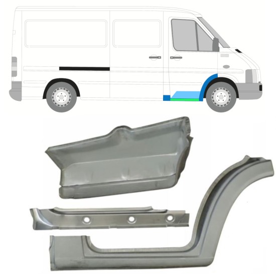 Belső küszöb, sárvédő és első lépcső javító panel hoz Volkswagen LT 1996-2005 / Jobb 16573