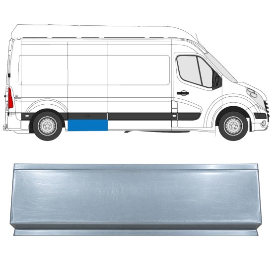 Első rész hátsó sárvédő javító panel hoz Renault Master 2010-2024 / Bal = Jobb (szimmetrikus) 17293