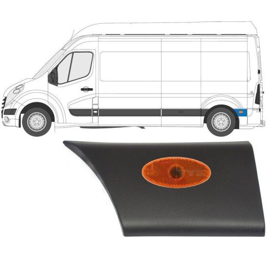Hátsó sárvédő oldali díszítő elem lámpával hoz Renault Master 2010- / Bal / Készlet 10550