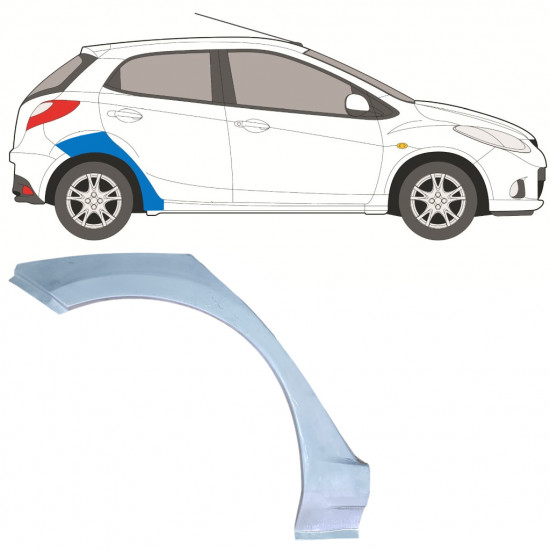 Hátsó sárvédő javító panel hoz Mazda 2 2007-2014 / Jobb 12639