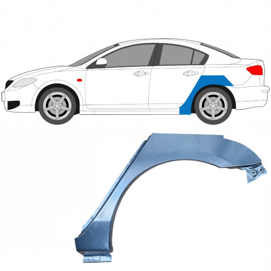 Hátsó sárvédő javító panel hoz Mazda 3 BK 2003-2009 / Bal 8606