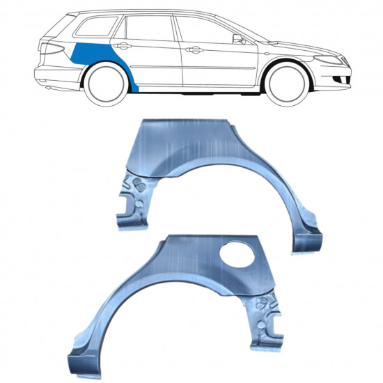 Hátsó sárvédő javító panel hoz Mazda 6 2002-2008 / Bal+Jobb / COMBI / Készlet 9164