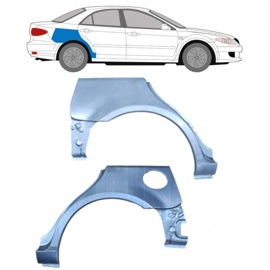 Hátsó sárvédő javító panel hoz Mazda 6 2002-2008 / Bal+Jobb / HATCHBACK / Készlet 9165