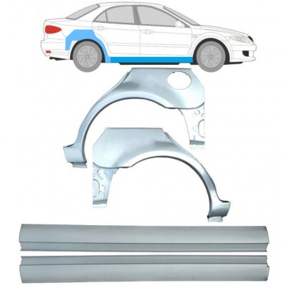 Küszöb és hátsó sárvédő javító panel hoz Mazda 6 2002-2008 / Bal+Jobb / Készlet 9653