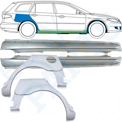 Küszöb és hátsó sárvédő javító panel hoz Mazda 6 2002-2008 / COMBI / Készlet 10538