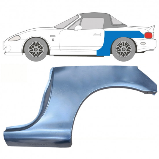 Nagy hátsó sárvédő javító panel hoz Mazda MX-5 1998-2005 NB / Bal 9328