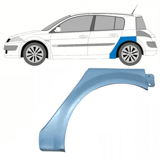 Hátsó sárvédő javító panel hoz Renault Megane 2002-2008 / Bal 10204