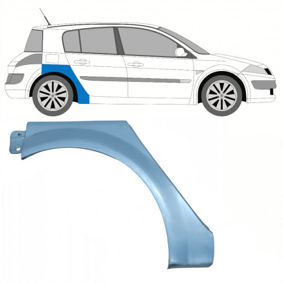 Hátsó sárvédő javító panel hoz Renault Megane 2002-2008 / Jobb 10203